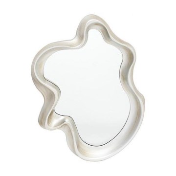 Miroir mural 69x50 cm blanc/patine