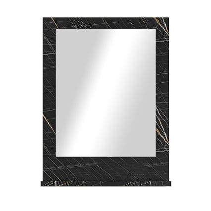 Miroir mural avec une étagère 60x45 cm noir
