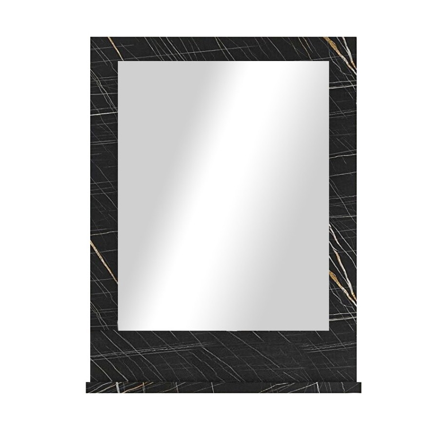Miroir mural avec une étagère 60x45 cm noir
