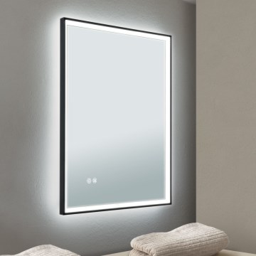 Miroir mural chauffant de salle de bain avec rétro-éclairage FRAME LED/48W/230V 3000/4000/6000K 60x45 cm IP44