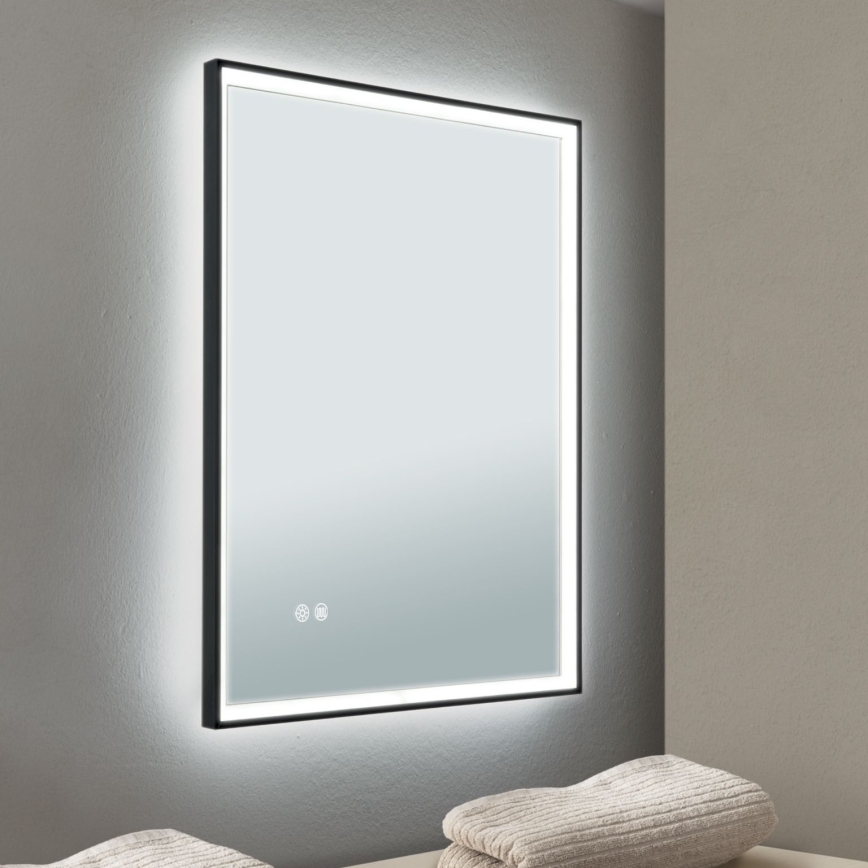 Miroir mural chauffant de salle de bain avec rétro-éclairage FRAME LED/48W/230V 3000/4000/6000K 60x45 cm IP44