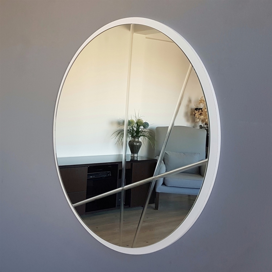 Miroir mural d. 60 cm argenté