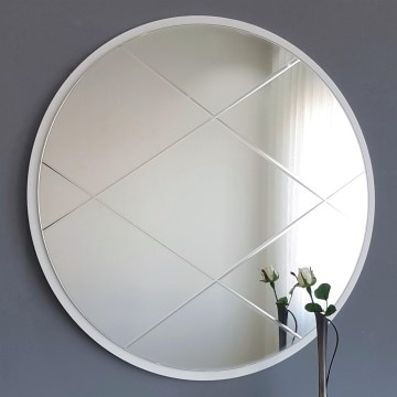 Miroir mural d. 60 cm blanc