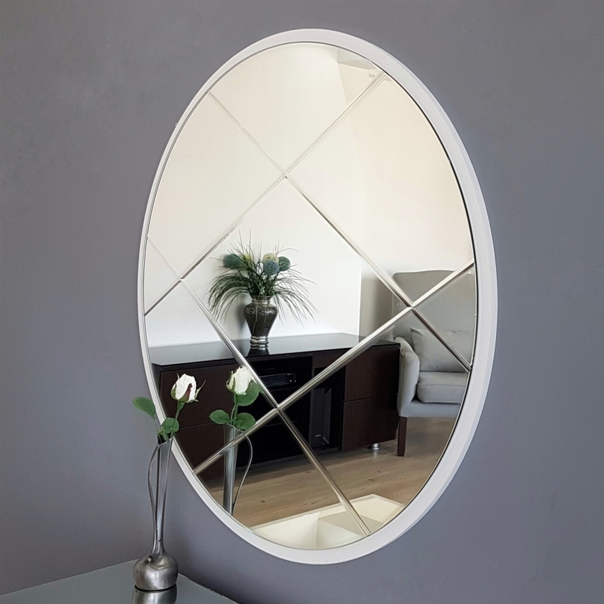 Miroir mural d. 60 cm blanc