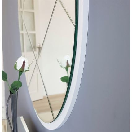 Miroir mural d. 60 cm blanc
