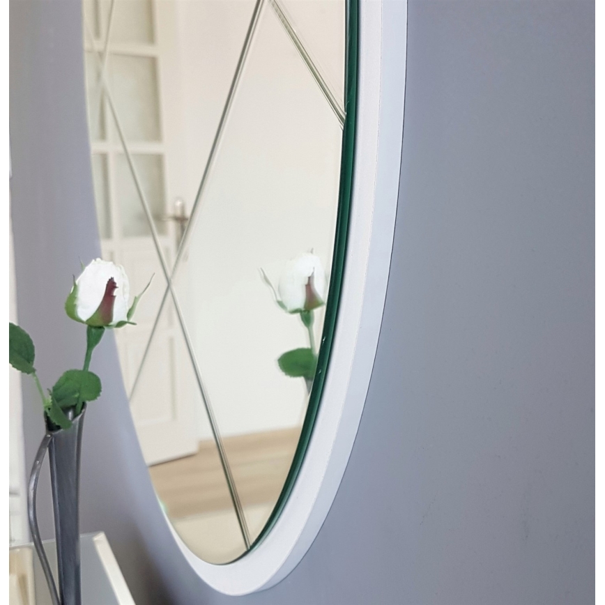 Miroir mural d. 60 cm blanc