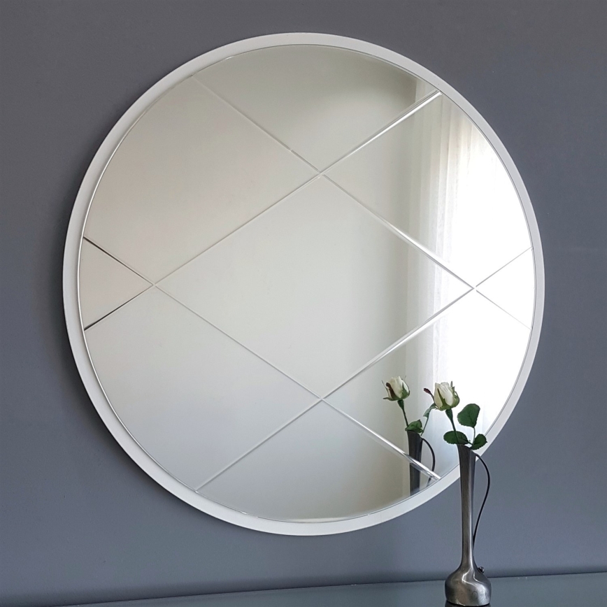 Miroir mural d. 60 cm blanc
