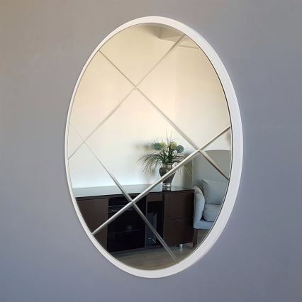 Miroir mural d. 60 cm blanc