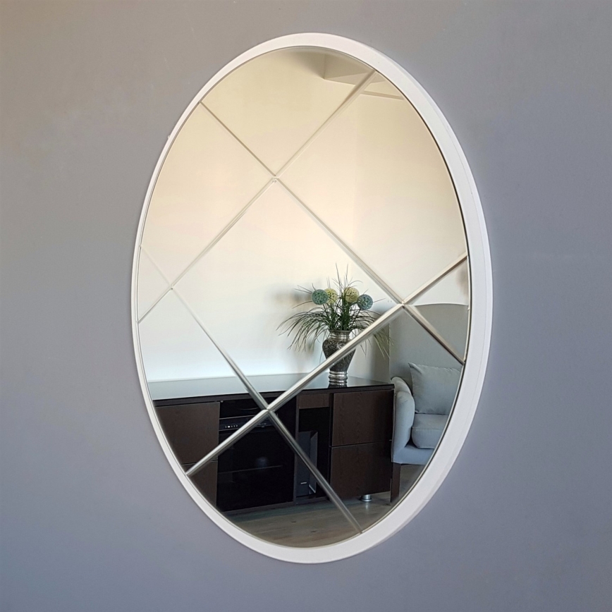 Miroir mural d. 60 cm blanc