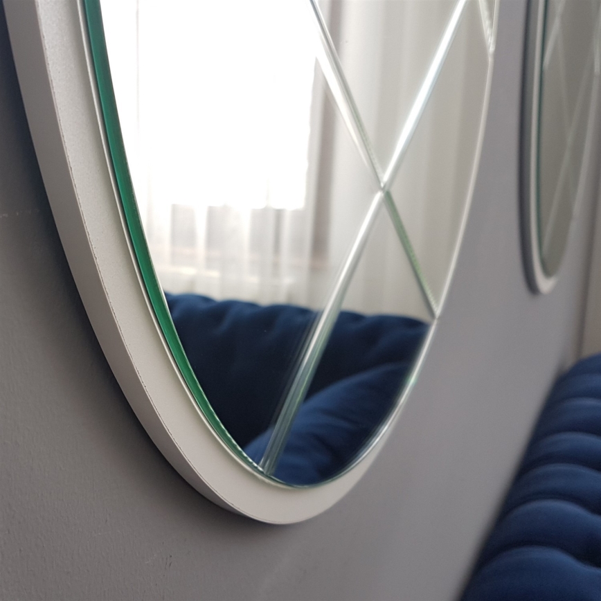 Miroir mural d. 60 cm blanc