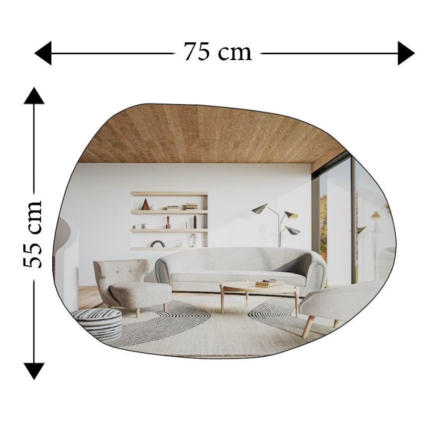 Miroir mural LIORA 75x55 cm noir