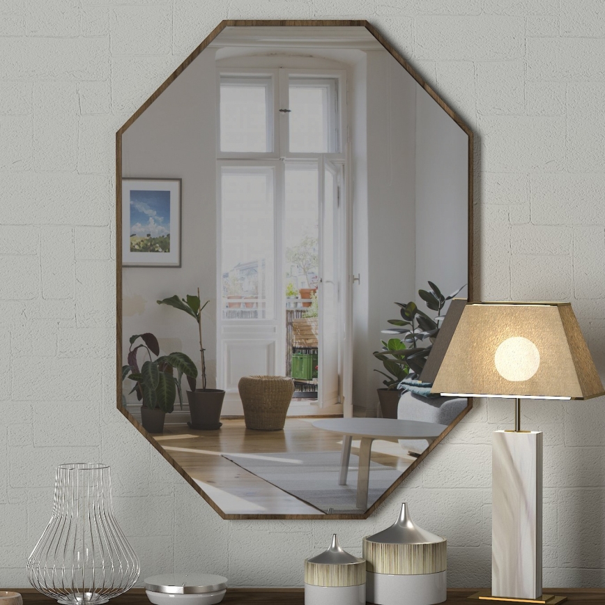 Miroir mural LOST 70x45 cm marron