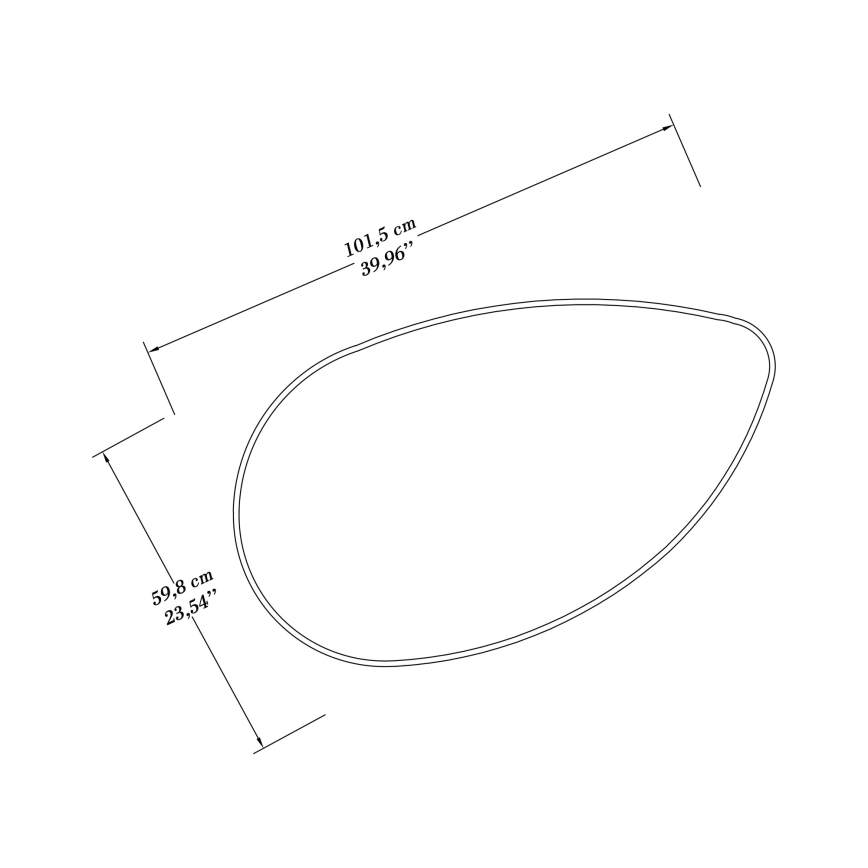 Miroir mural LUCAS 101,5x59,8 cm blanc