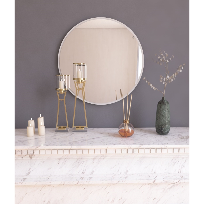 Miroir mural OZZE d. 60 cm blanc