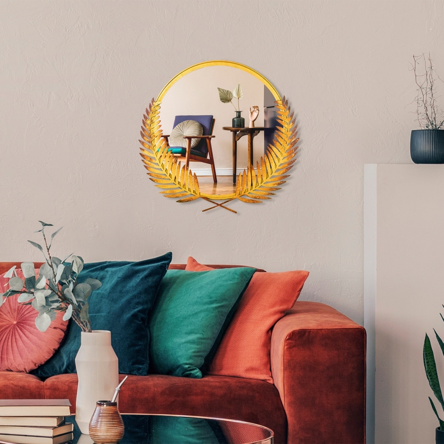 Miroir mural PALM 59x57 cm doré