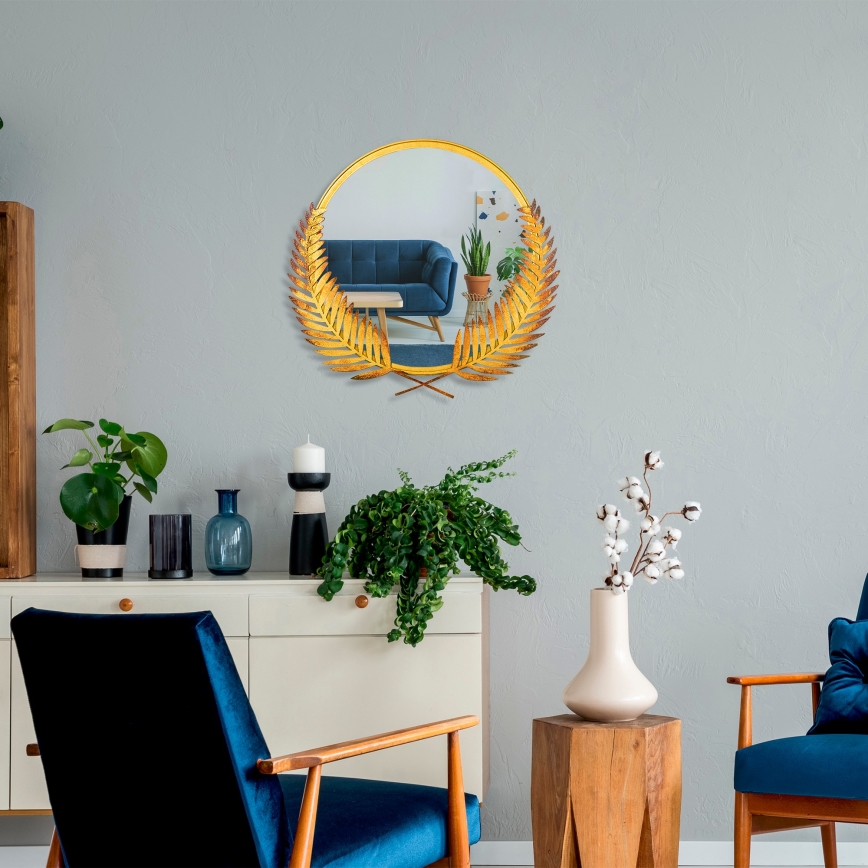 Miroir mural PALM 59x57 cm doré