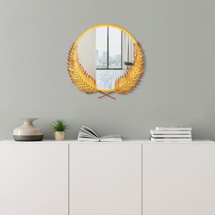 Miroir mural PALM 59x57 cm doré