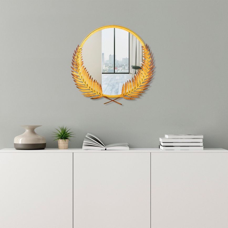 Miroir mural PALM 59x57 cm doré