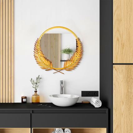 Miroir mural PALM 59x57 cm doré