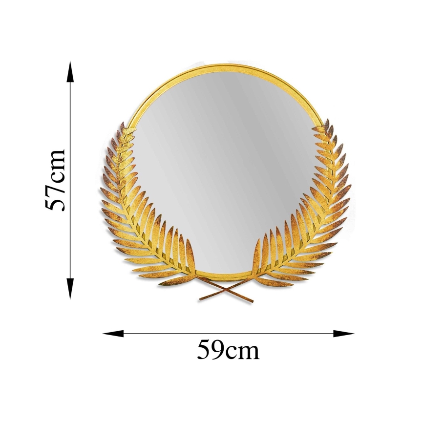 Miroir mural PALM 59x57 cm doré