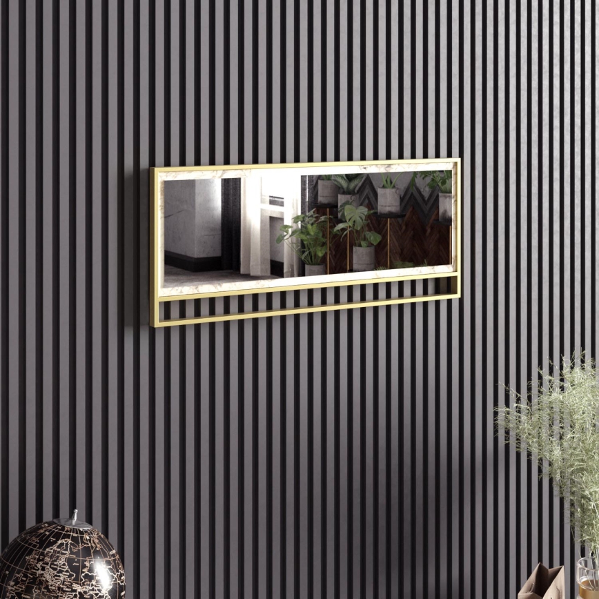 Miroir mural POLKA 37,8x90 cm doré
