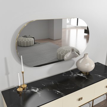 Miroir mural RIORS 85x45 cm doré