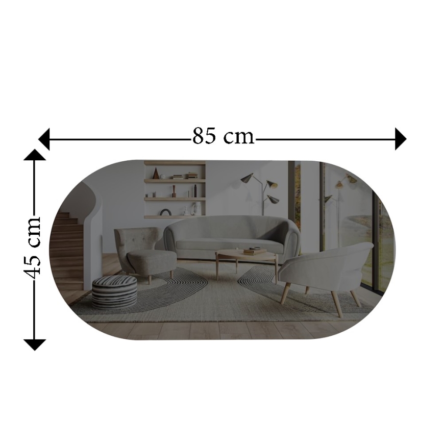 Miroir mural RIORS 85x45 cm noir