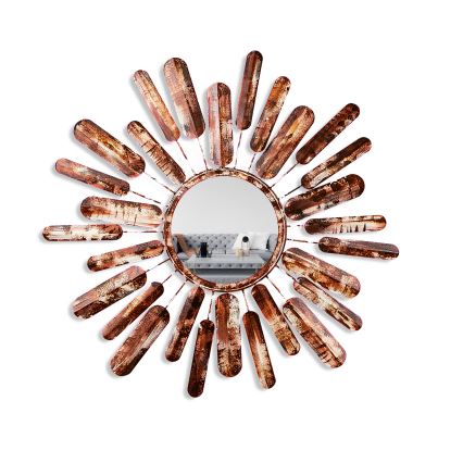 Miroir mural SOLEIL d. 75 cm marron