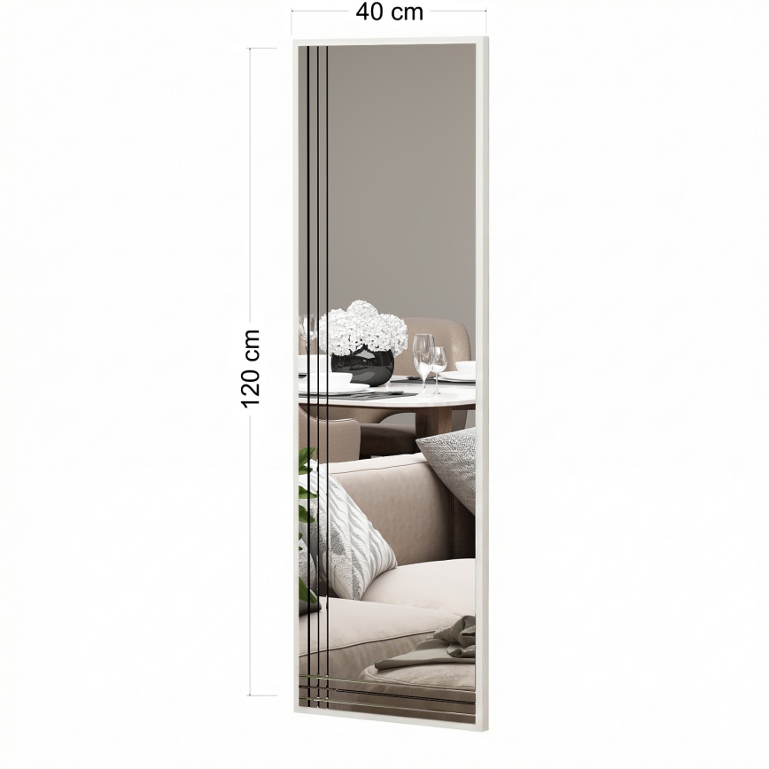 Miroir mural TRIO 120 x 40 cm chromé brillant