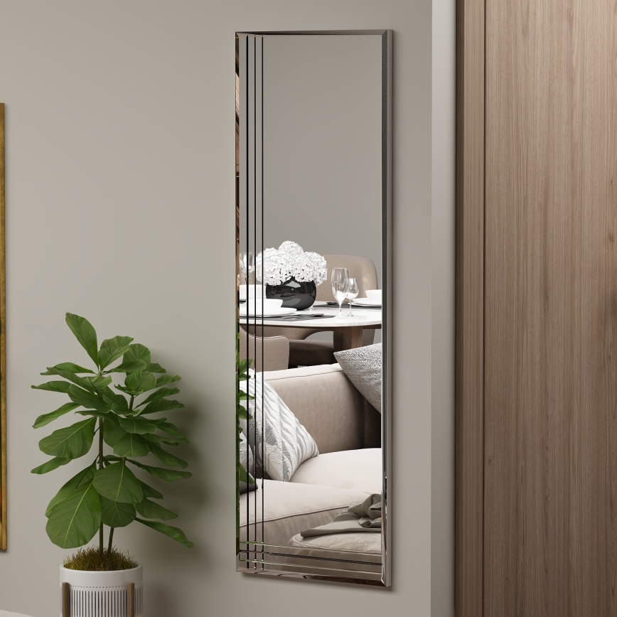Miroir mural TRIO 120x40 cm chrome brillant