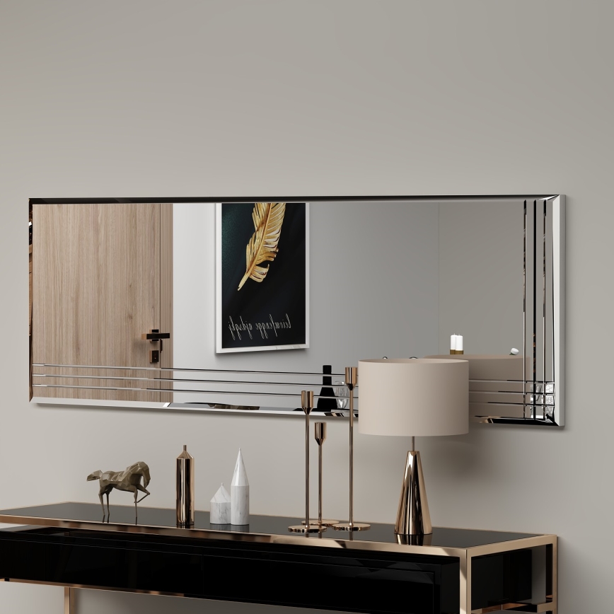 Miroir mural TRIO 120x40 cm chrome brillant