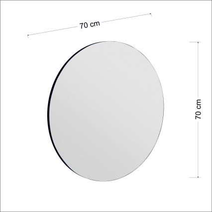 Miroir mural ZEOS d. 70 cm noir