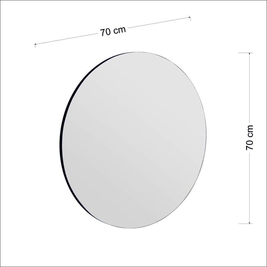 Miroir mural ZEOS d. 70 cm noir