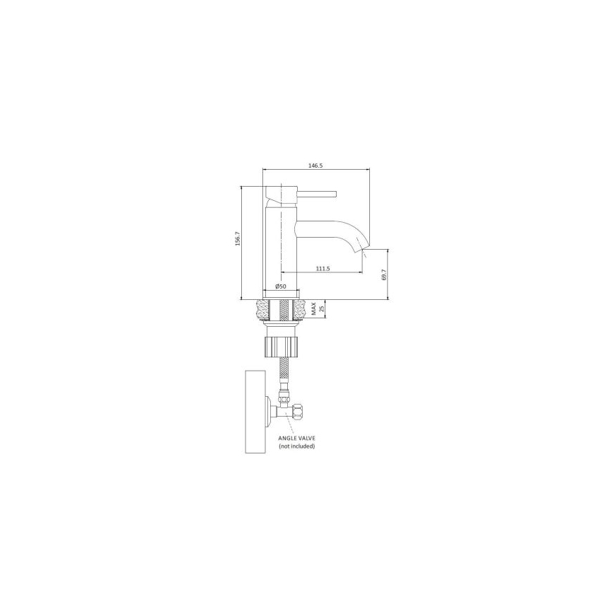 Miscelatore per lavabo DRAGOR 15,6 cm bianco opaco