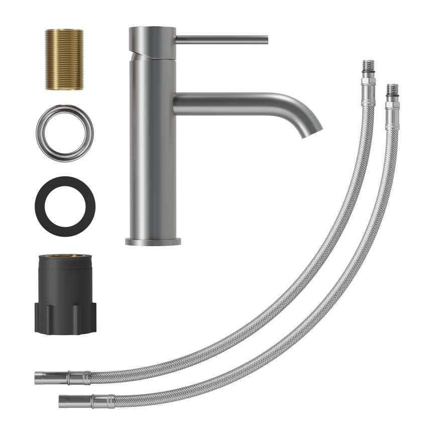 Miscelatore per lavabo SOVANG 18,3 cm, grigio opaco con verniciatura a polvere