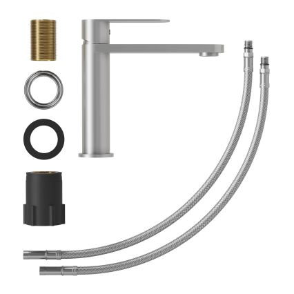 Miscelatore per lavabo TARNBY 17,3 cm, in acciaio inossidabile spazzolato