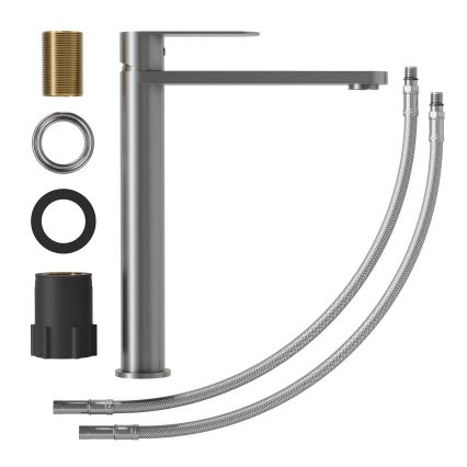 Miscelatore per lavabo TARNBY 27,3 cm, colore grigio verniciato a polvere