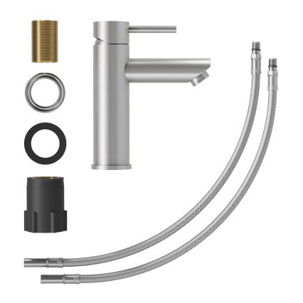 Mitigeur de lavabo RINGSTED 17,8 cm, acier inoxydable brossé