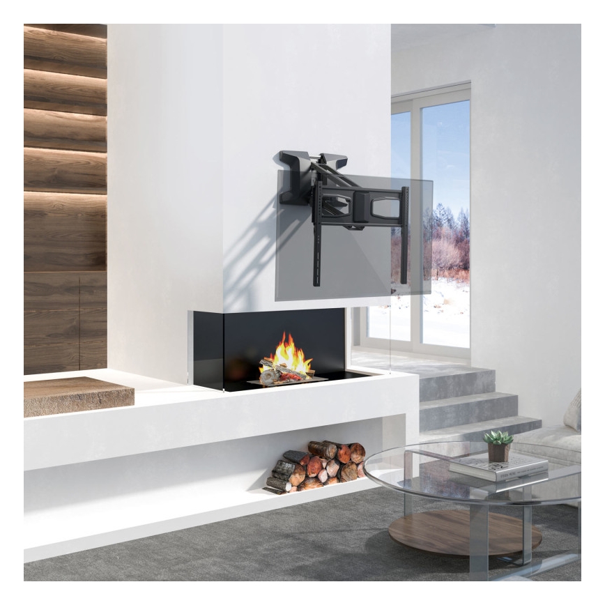 MK FLORIA MKF-21DM647 - Supporto a parete per TV con snodo 70 nero + telecomando