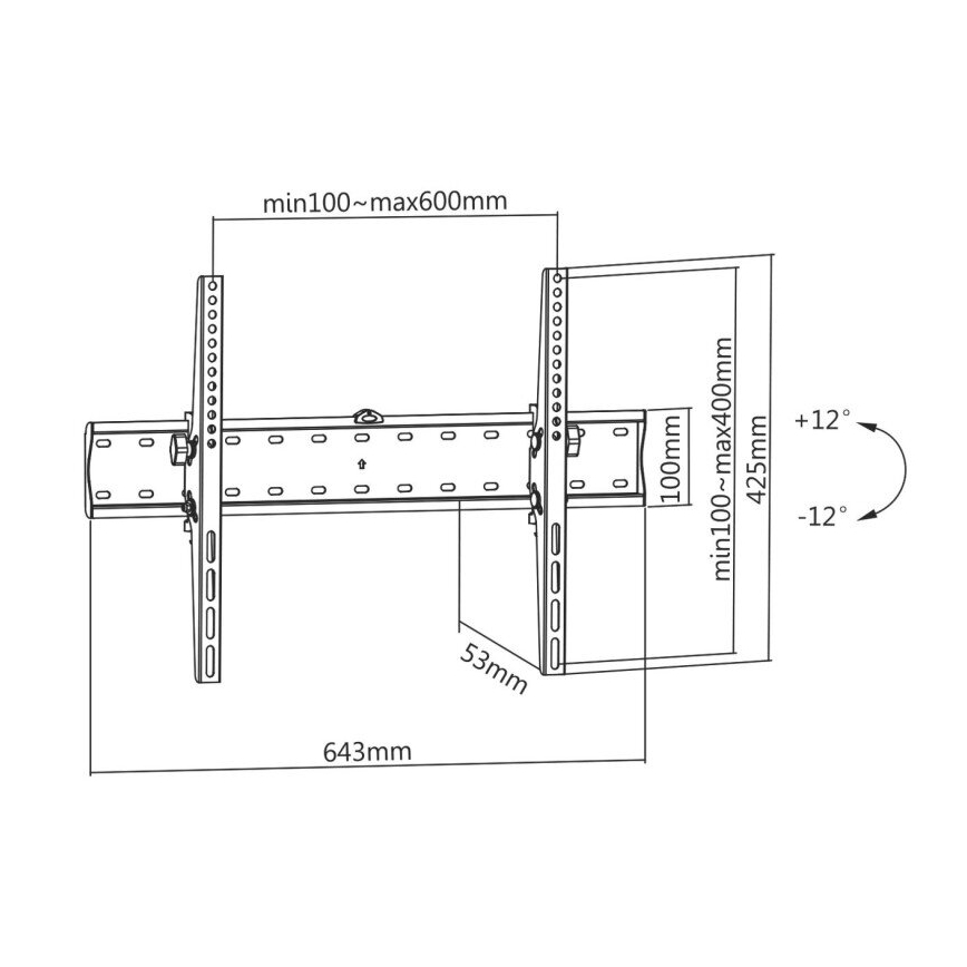 MK FLORIA MKF-23DN640 - Support mural pliable pour TV 80" noir