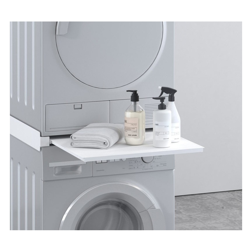 MK FLORIA MKF-23MZ601 - Kit d'empilage pour lave-linge et sèche-linge avec système coulissant 60 cm blanc