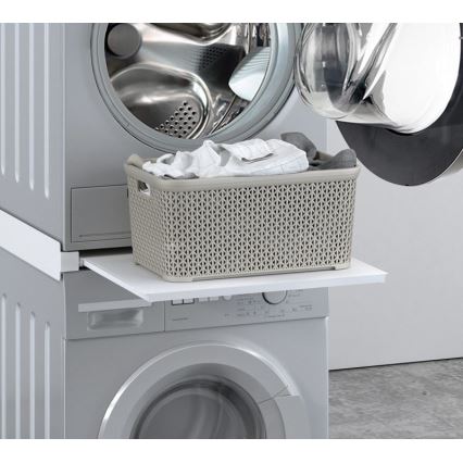 MK FLORIA MKF-23MZ601 - Kit d'empilage pour lave-linge et sèche-linge avec système coulissant 60 cm blanc