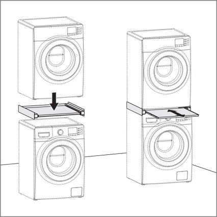 MK FLORIA MKF-23MZ601 - Kit d'empilage pour lave-linge et sèche-linge avec système coulissant 60 cm blanc