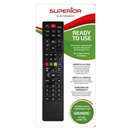 MK FLORIA Superior RC UNI TV Grundig - Télécommande de rechange pour TV de marque Grundig 2xAAA