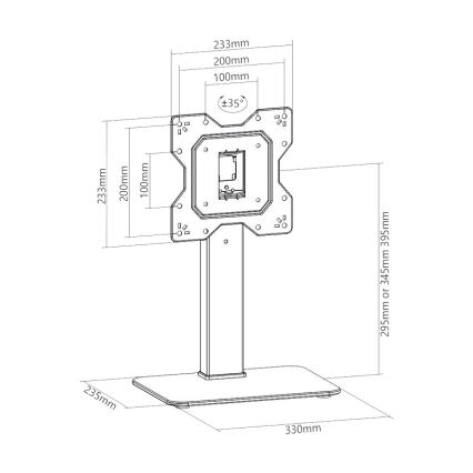 MK FLORIA Superior SUPSTV019 - Support sur pied pour TV 23-43 noir