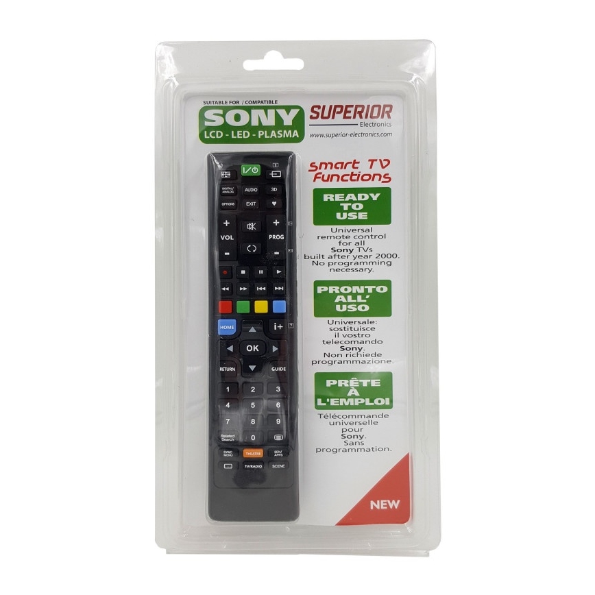 MK FLORIA Superior Télécommande UNI TV SONY - Télécommande de rechange pour téléviseurs SONY 2xAAA