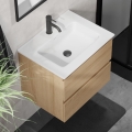 Mobile bagno con lavabo CONOR 61 cm rovere/bianco