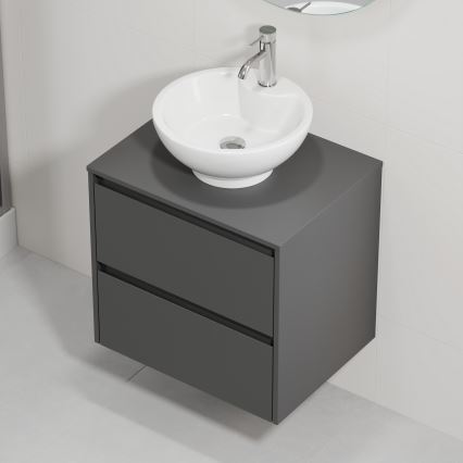 Mobile bagno con lavabo TRONDHEIM/DRAMMEN 60x57x46 cm antracite/bianco