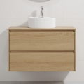 Mobile bagno con lavabo TRONDHEIM/VIKEDAL 90x57x46 cm rovere/bianco