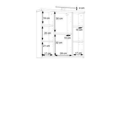 Mobile bagno sospeso con specchio VENOM bianco/rovere sonoma